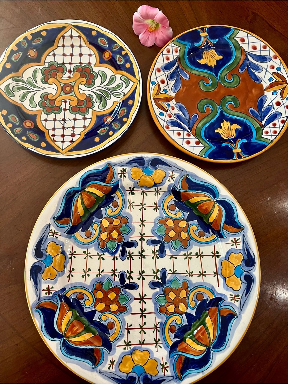 Maxcera Terra Bella Plates Lot 3: Hand-Painted Tuscan Talavera 1 Dinner 2 Salad - Picture 7 of 10